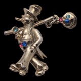 Fisherman with Multi Colored Stones Brooch