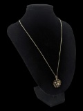Sterling Silver Flower Pendant Necklace