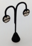 Vintage Sterling Silver Dogwood Flower Earrings