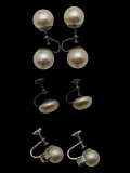 Lot of Vintage Costume Pearl Clip-on Earrings