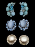 Lot of 3 Vintage Costume Clip-on Earrings