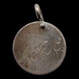Sterling Silver A&Z Engraved Circle Pendant