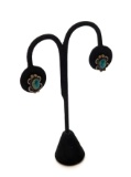 Vintage Sterling Silver Turquoise Screw Back Earrings