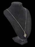 Sterling Silver Crest on Onyx Pendant Necklace