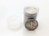 Tube of 20 1941 Walking Liberty Silver Half Dollars