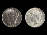 Lot of 2 - 1922 Peace Silver Dollars