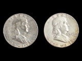 Lot of 2 Franklin Silver Half Dollars - 1962-D & 1963-D