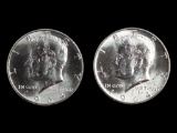 Lot of 2 1964 Kennedy Silver Half Dollars