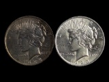 Lot of 2 - 1923 Peace Silver Dollars