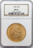 1904 Liberty Head $20 Gold Coin MS 61
