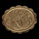 14K Gold Initial Brooch
