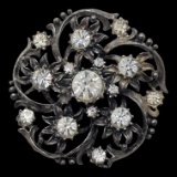 Vintage Coro Rhinestone Circle Brooch