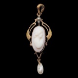 10K Gold Cameo Pendant