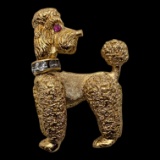 Vintage Napier Gold tone Poodle Dog Brooch