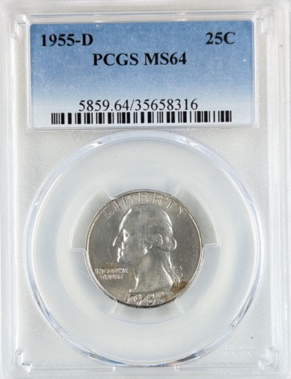 PCGS 1955-D MS64 Silver Washington Quarter
