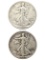 Lot of 2 Silver Walking Liberty Half Dollars - 1941, 1942