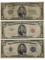 Lot of 3 $5 Notes - 1934 Green, 1953-B Red, 1934-D Silver Cert