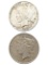 Lot of 2 - 1922-D Silver Peace Dollars