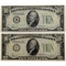 Lot of 2 - 1934/1934-A $10 Notes - Green Seals - 2 Different Shades!