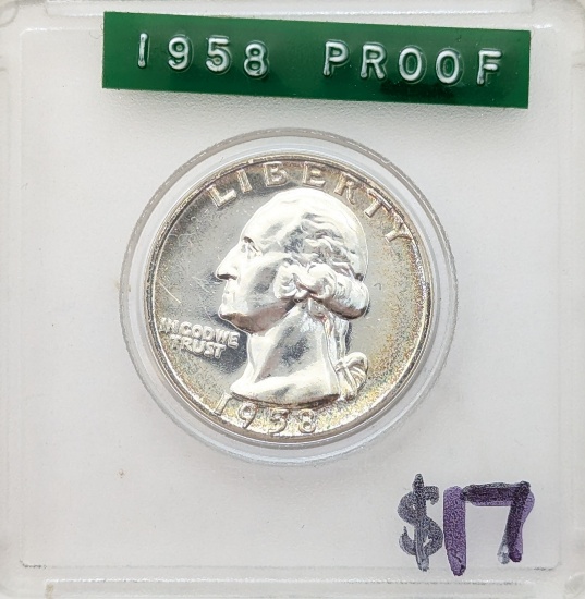1958 Silver Washington Quarter - Proof
