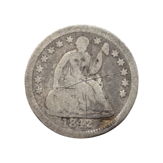 1842 Silver Seated Liberty Half Dime