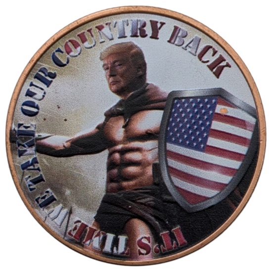 1 Ounce Fine .999 Copper Round - Take our country back Trump