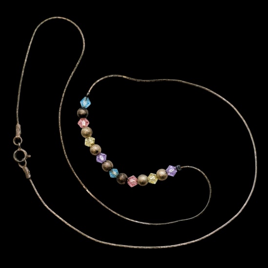 Sterling Silver Colorful Rhinestone Ladies Necklace