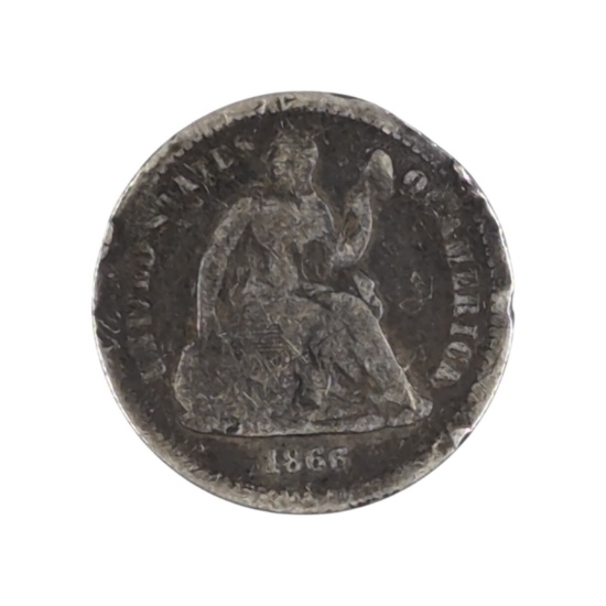 1866 Silver Seated Liberty Half Dime