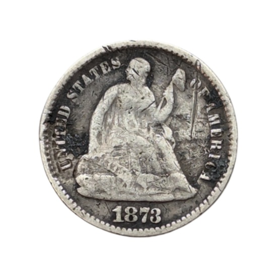 1873 Silver Seated Liberty Half Dime