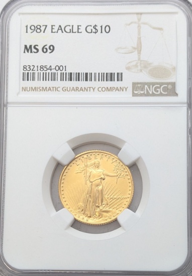 FEATURE NGC 1987 MS69 Gold Eagle $10