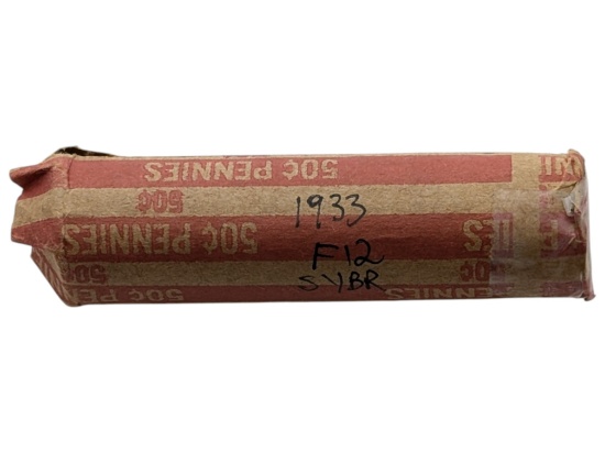 Roll of 50 1933 Lincoln Wheat Cents