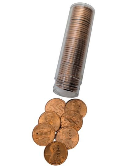 Tube of 50 - 1975 Lincoln Cents - BU