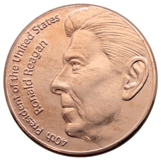 1 Ounce Fine .999 Copper Round - Ronald Reagan