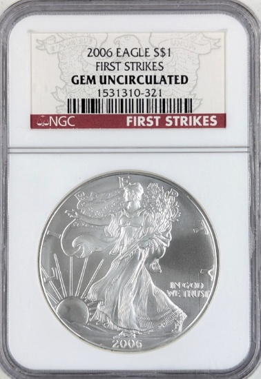 NGC 2006 American Silver Eagle Dollar - GEM Uncirculated - First Strike
