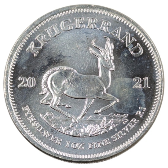 1 Ounce Fine .999 Silver Round - 2021 Krugerrand