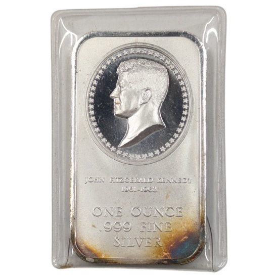 1 Ounce Fine .999 Silver Bar - JFK