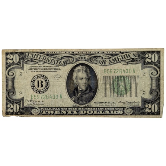 1934-A $20 Note - Green Seal