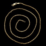 10K Gold Rope Chain Necklace - 3.49g