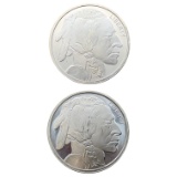Lot of 2 - 1 Ounce (each) Fine .999 Silver Rounds - Buffalo