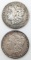Lot of 2 Morgan Silver Dollar - 1900-O, 1900