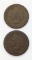 Lot of 2 Indian Head Cents - 1883, No Date