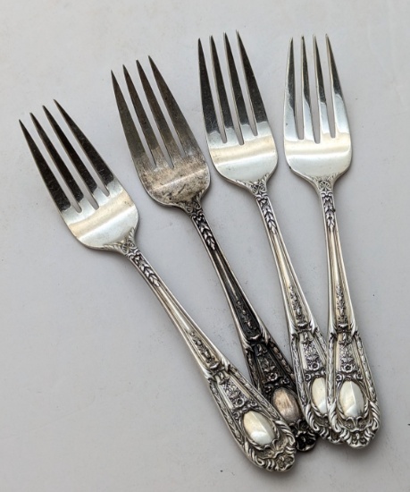 Lot of 4 Sterling Silver Fontaine by International Vintage Flatware Forks
