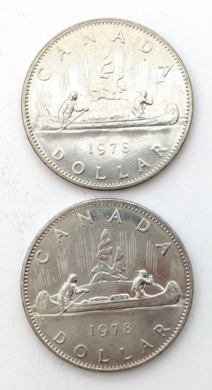 Lot of 2 - 1978 Canada Dollars