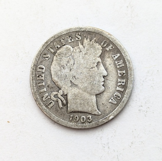 1903-O Silver Barber Dime