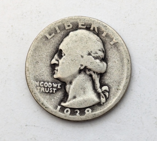 1938 Silver Washington Quarter