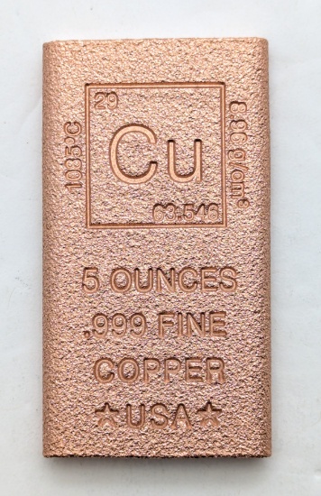 5 Ounce Fine .999 Copper Round - Element