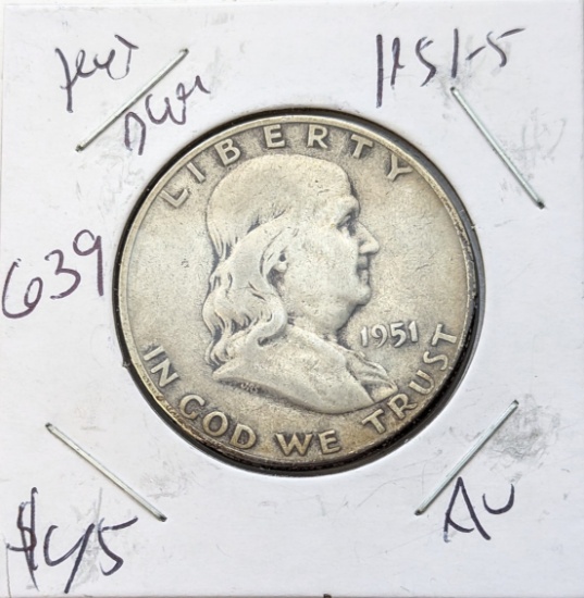1951-S Silver Franklin Half Dollar
