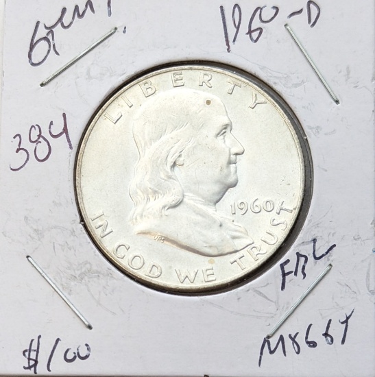 1960-D Silver Franklin Half Dollar