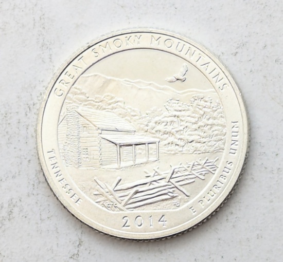 2014-S Silver America the Beautiful Quarter - Great Smokey Mtns
