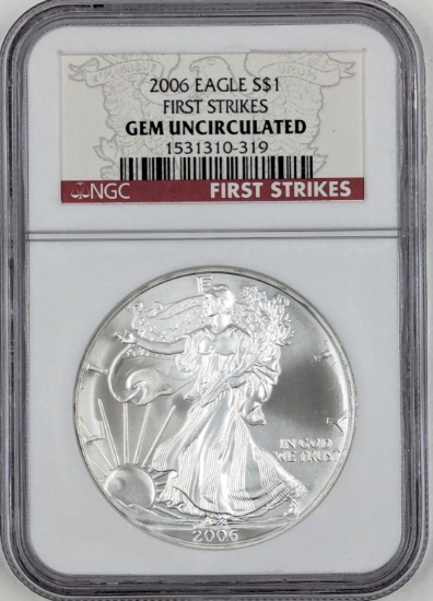 2006 NGC First Strike - Gem Uncirculated American Silver Eagle Dollar